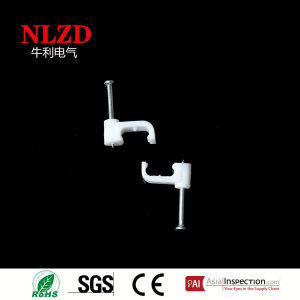 Plastic flat cable clips with nail